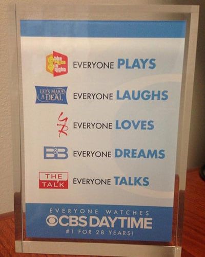 EVERYONE WATCHES CBS DAYTIME: Network Honors Lineup With Plaque Commemorating 28 Years at #1