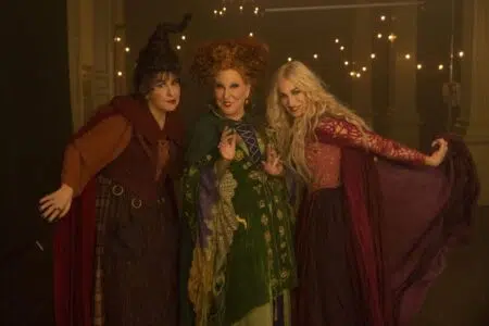 Kathy Najimy as Mary Sanderson, Bette Midler as Winifred Sanderson, and Sarah Jessica Parker as Sarah Sanderson, Hocus Pocus, Hocus Pocus 2, Hocus Pocus 3, #HocusPocus