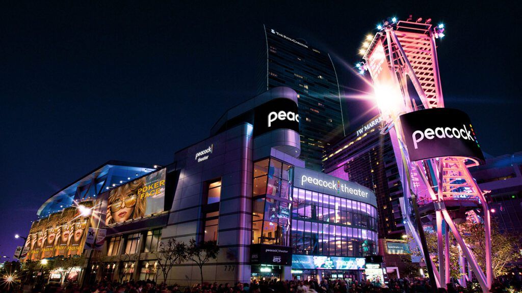 Peacock and AEG Sign Multi-Year Naming Rights Agreement; Rebrand Includes Peacock Theater and Peacock Place Peacock Place, Peacock Theater, Peacock, Peacock TV, #Peacock, #PeacockTV
