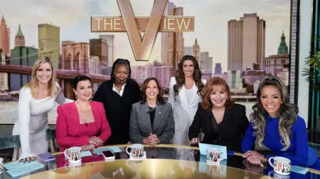 Sara Haines, Ana Navarro, Whoopi Goldberg, U.S. Vice President Kamala Harris, Alyssa Farah Griffin, Joy Behar, Sunny Hostin, The View, #TheView
