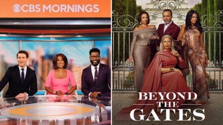 ‘CBS Mornings’ Goes Behind the Scenes of ‘Beyond the Gates’ Ahead Of New Soap’s Premiere Gayle King, Tony Dokoupil, and Nate Burleson, CBS Mornings, Daphnée Duplaix, Clifton Davis, Tamara Tunie, Karla Mosley, Beyond the Gates, BTG, CBS News