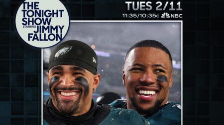 Jalen Hurts, Saquon Barkley, The Tonight Show Starring Jimmy Fallon, Super Bowl, Super Bowl LIX, NBC