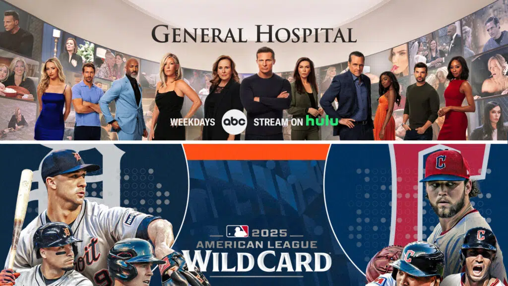 General Hospital, MLB, 2025 Wild Card Series, ABC, Detroit Tigers, the Cleveland Guardians